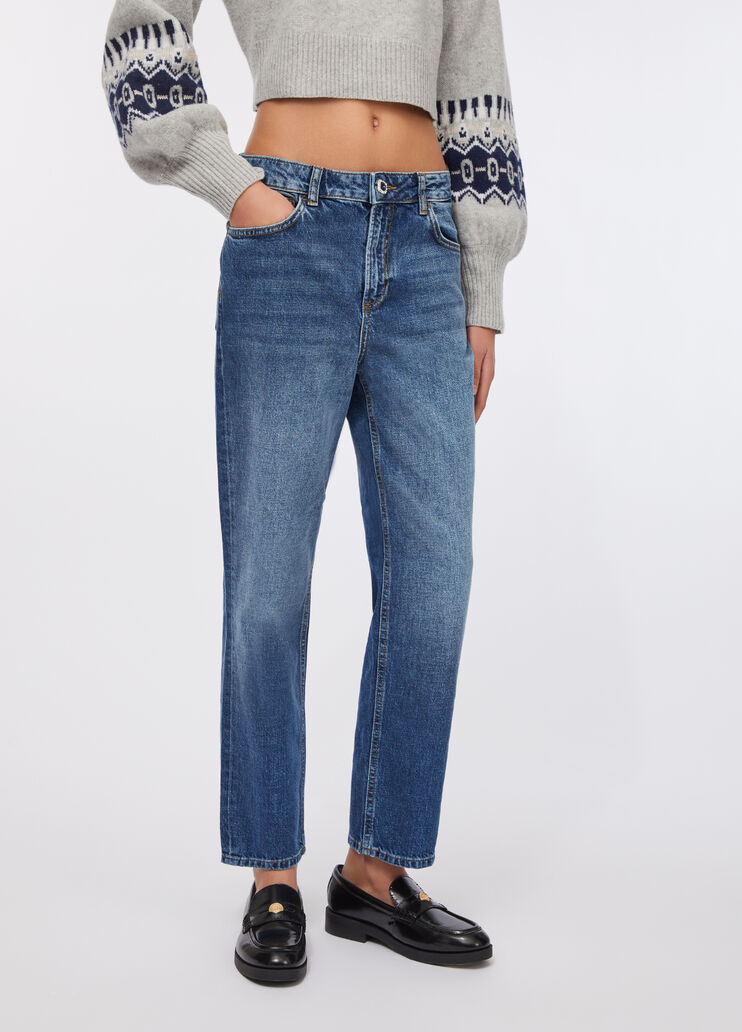 High-waisted straight-leg jeans blue denim Liu Jo - large image number 0