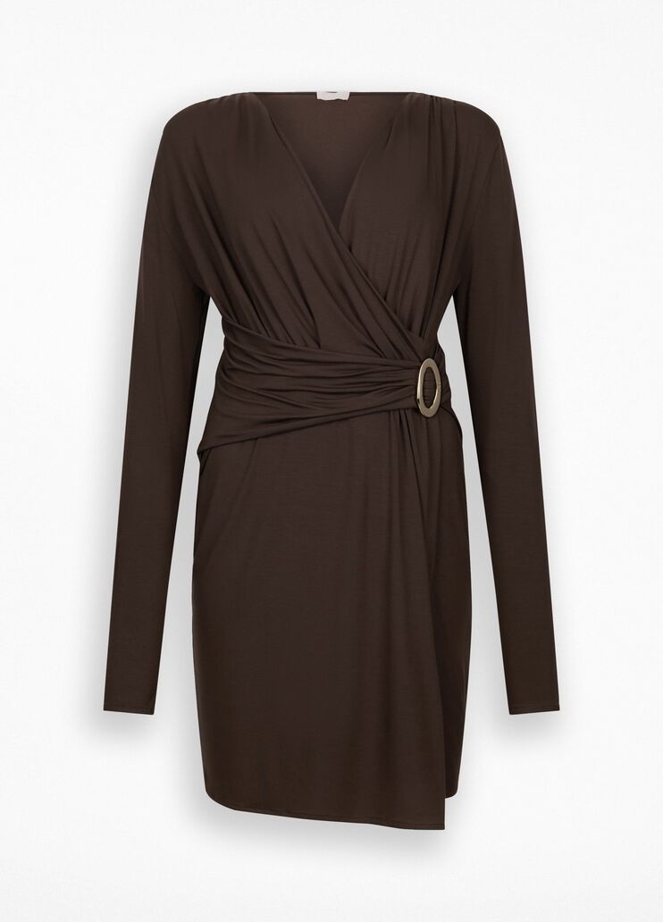 Short dress with logo detailing chocolate Liu Jo - large image number 6