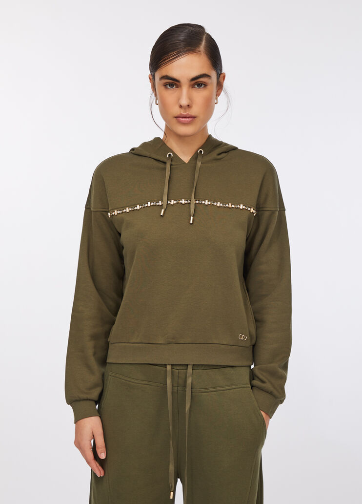 Liu Jo Better hooded sweatshirt olive green Liu Jo - large image number 0