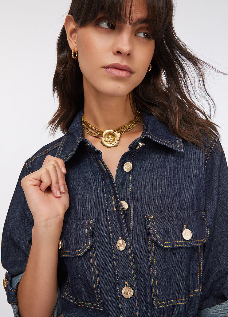 Hemdblusenkleid aus Denim Klassische Waschung Liu Jo - large image number 3