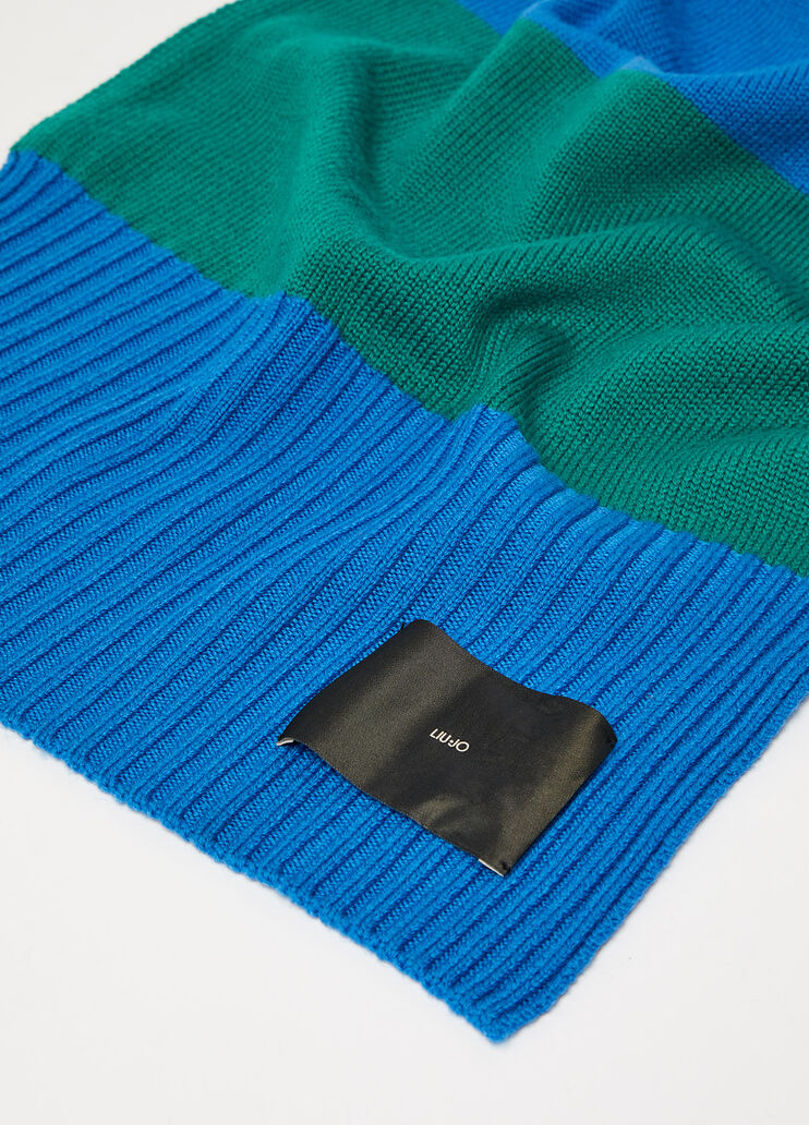 Écharpe à rayures en pure laine vert Liu Jo - large image number 1