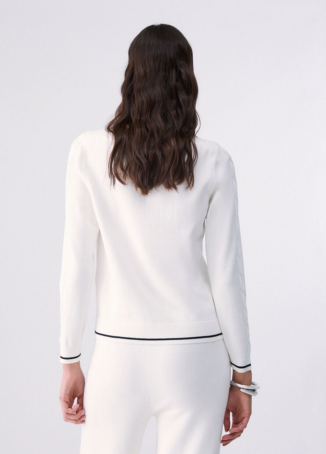 Sweater with Contrast Trim white wool Liu Jo - large image number 1