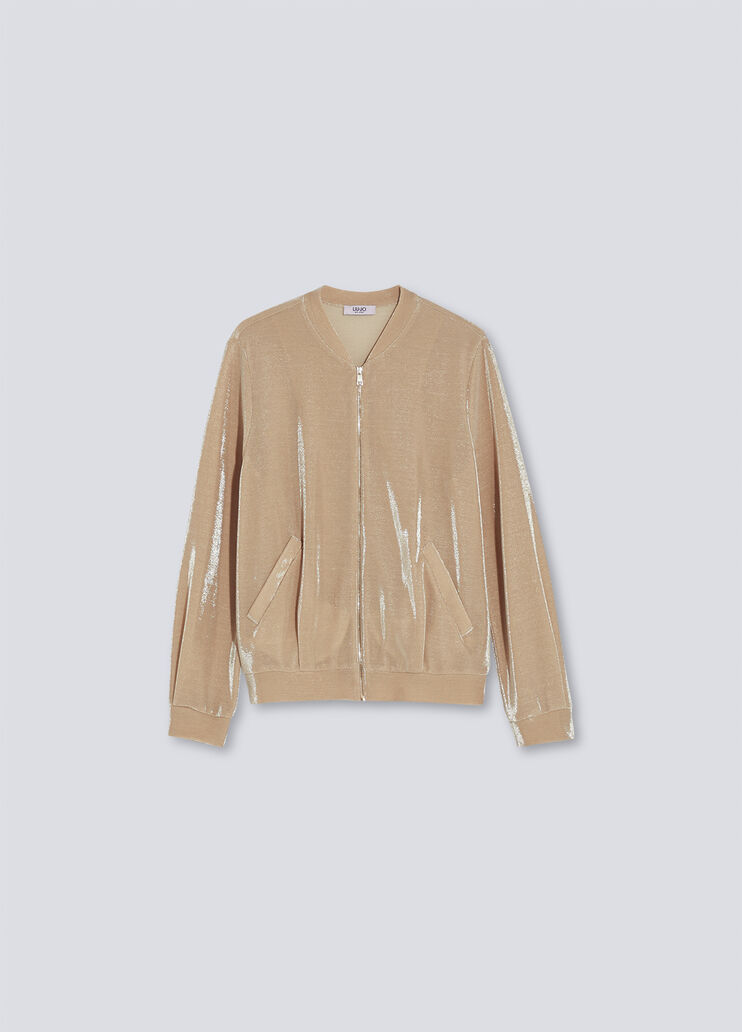 Толстовка на молнии с люрексом® золотистый Liu Jo - large image number 4