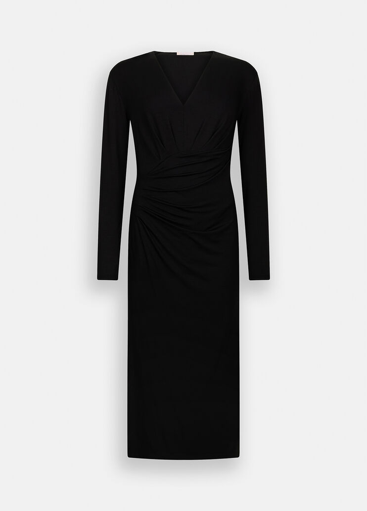 Robe longue avec fronces noir Liu Jo - large image number 6 Robe longue avec fronces noir Liu Jo - large image number 6