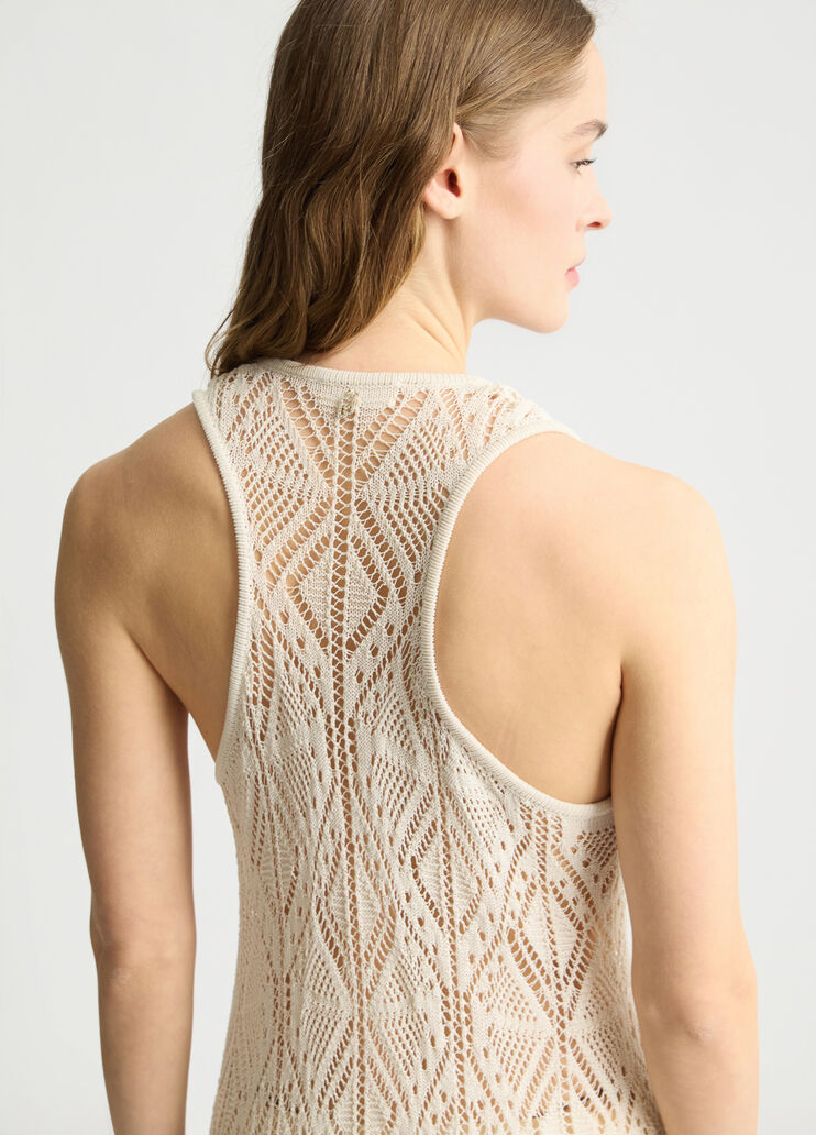 Crochet knit dress light beige Liu Jo - large image number 4 Crochet knit dress light beige Liu Jo - large image number 4