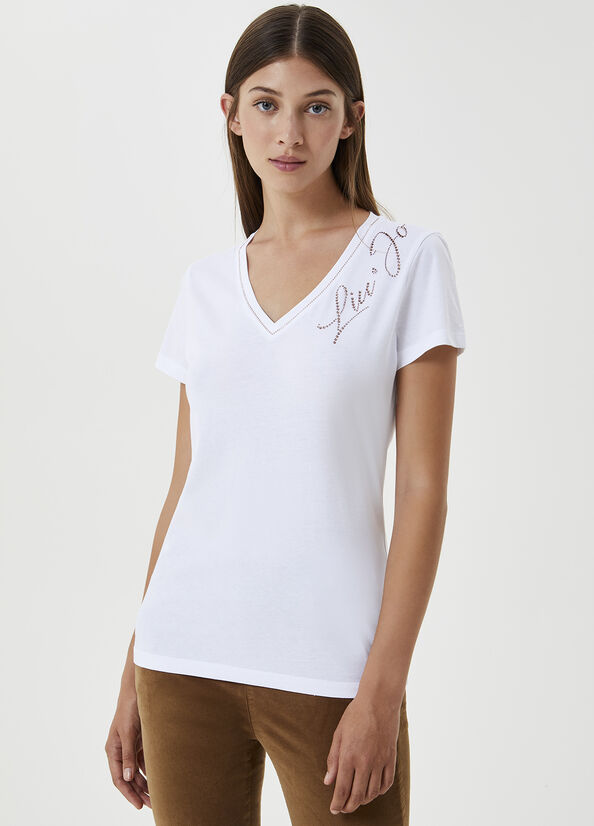T-shirt with logo Optic White Liu Jo - large image number 0