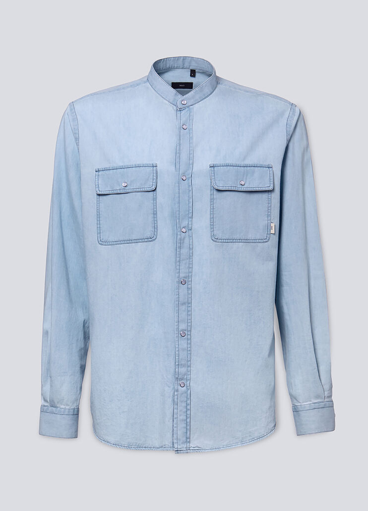 Stehkragenhemd aus Denim Heller Denim Liu Jo - large image number 4