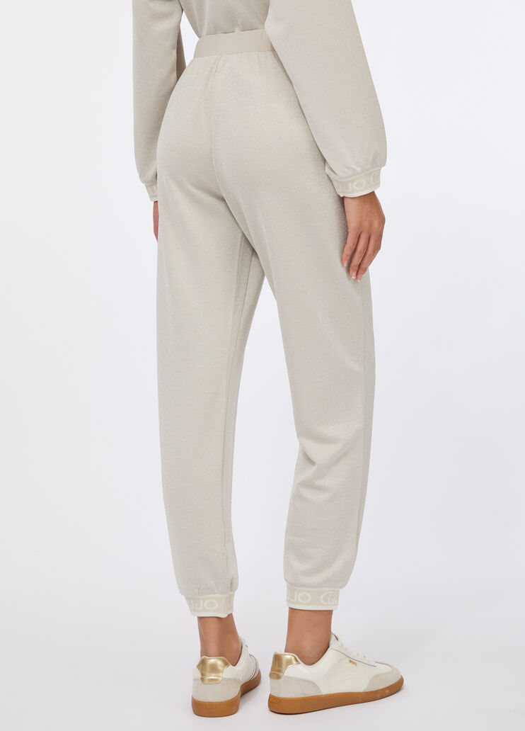 Брюки-джоггеры с люрексом® бежевый Liu Jo - large image number 1