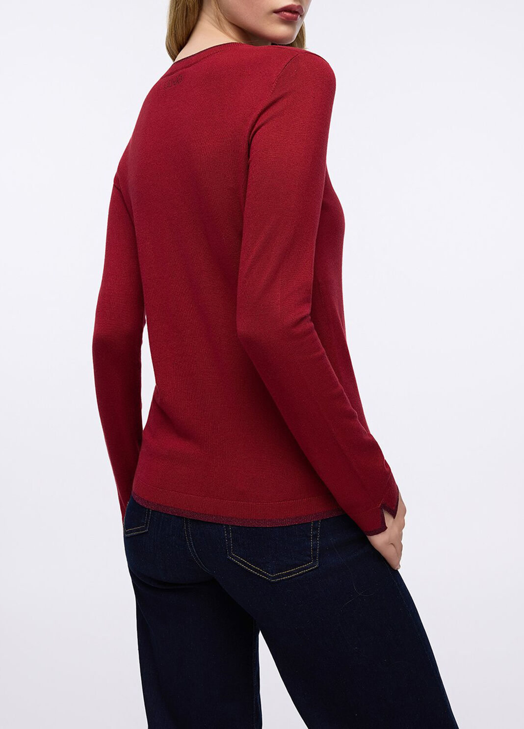 Pullover mit Details aus Lurex&reg; schillerndes Rot Liu Jo - large image number 1