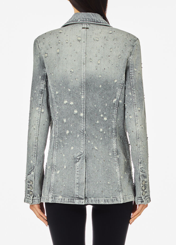 Denim blazer with rhinestones grey Liu Jo - medium Denim blazer with rhinestones grey Liu Jo - medium