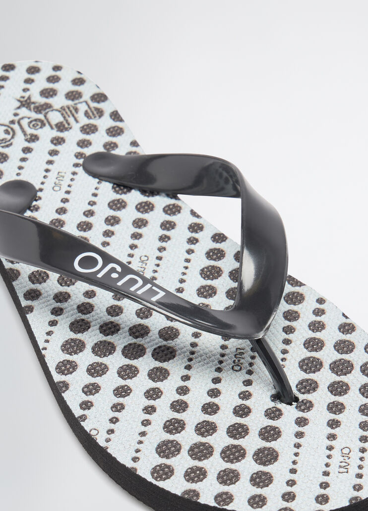 Thong sandals with polka-dot print white/black Liu Jo - medium Thong sandals with polka-dot print white/black Liu Jo - medium