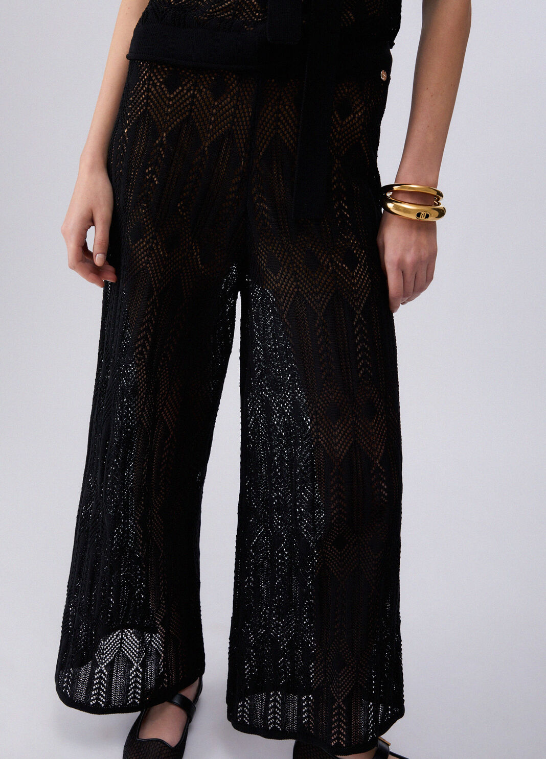 Strickhose mit Lochmuster Schwarz Liu Jo - large image number 4