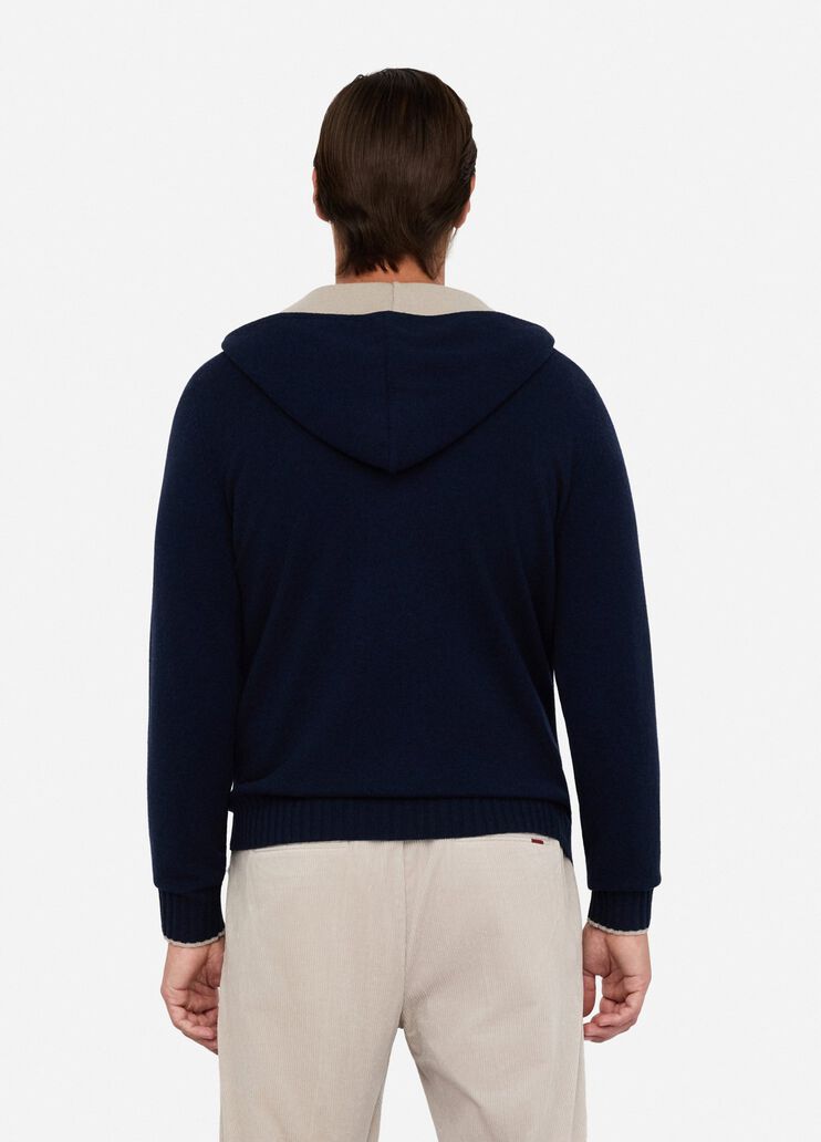 Wool and cashmere jumper with zip dark blue Liu Jo - large image number 1 Wool and cashmere jumper with zip dark blue Liu Jo - large image number 1