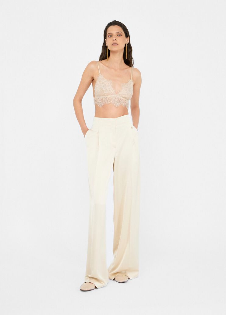Satin palazzo trousers ivory Liu Jo - medium Satin palazzo trousers ivory Liu Jo - medium