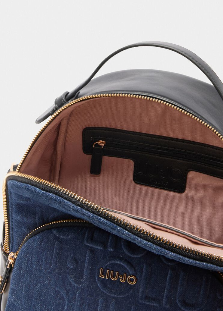 Mittelgroßer Rucksack aus Denim Blau Liu Jo - large image number 6 Mittelgroßer Rucksack aus Denim Blau Liu Jo - large image number 6