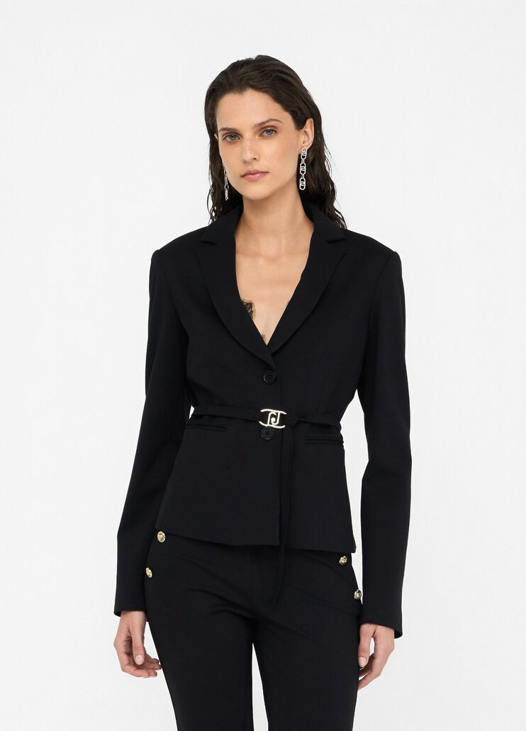 Jacket with branded belt black Liu Jo - medium Jacket with branded belt black Liu Jo - medium