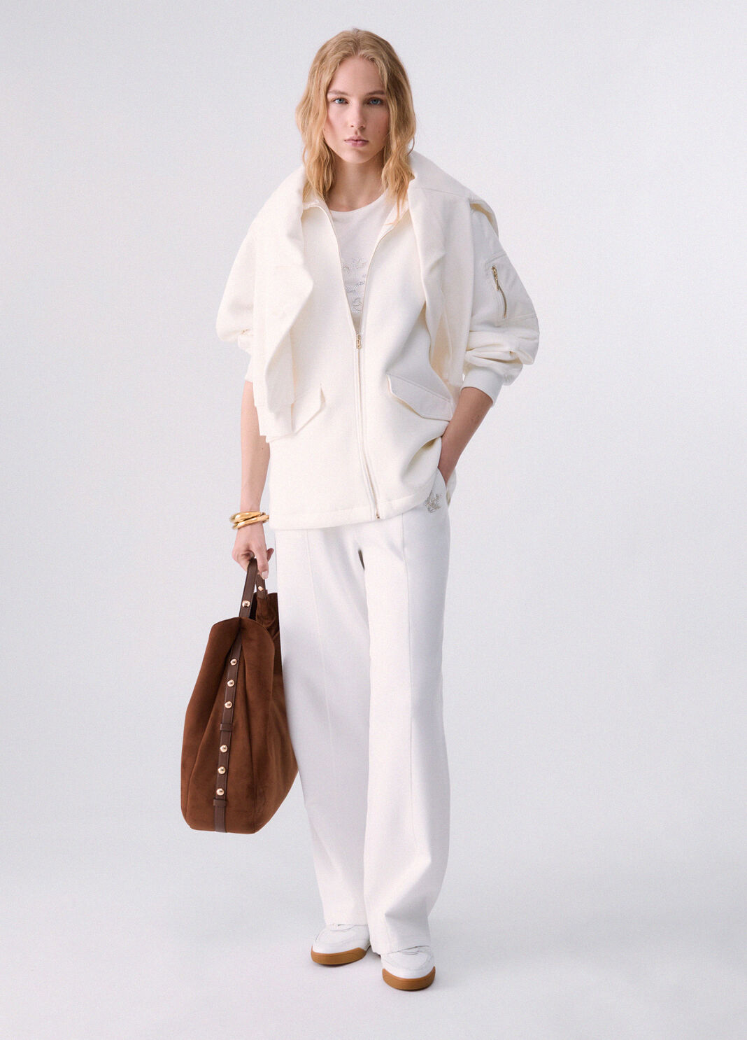 Blouson oversize avec capuche blanc laine Liu Jo - large image number 5