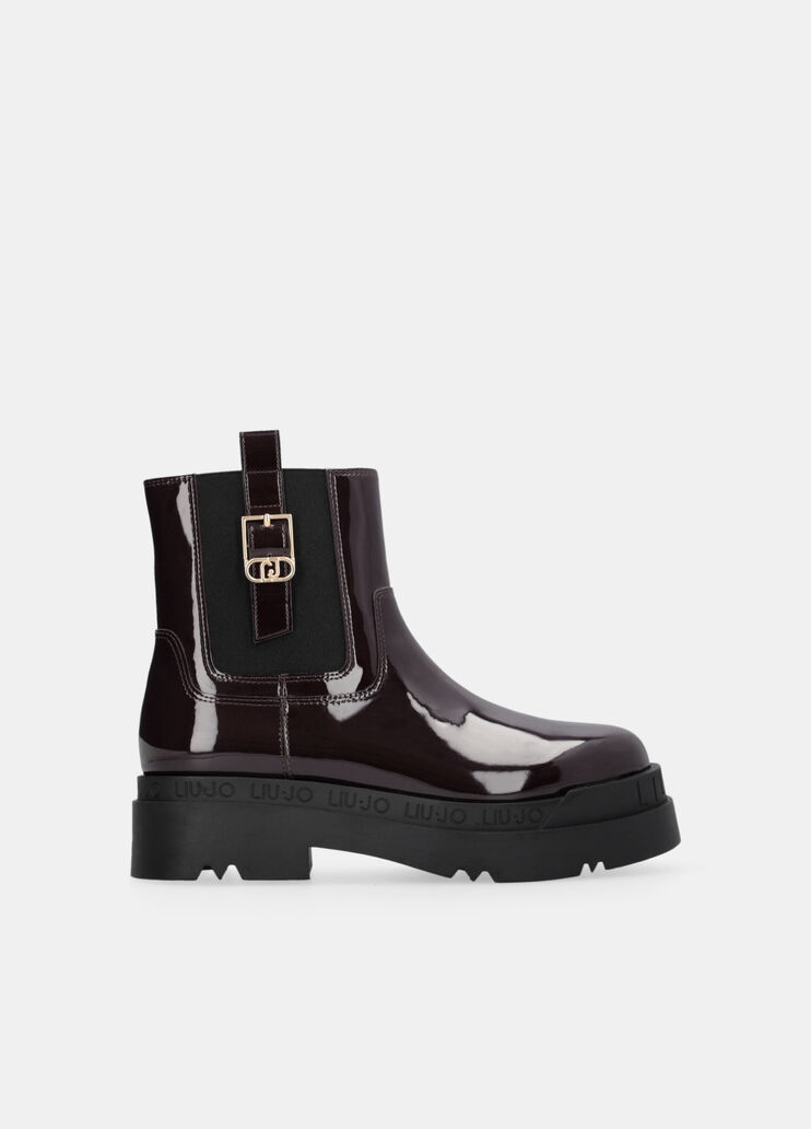 Patent leather platform ankle boots amarone Liu Jo - medium Patent leather platform ankle boots amarone Liu Jo - medium