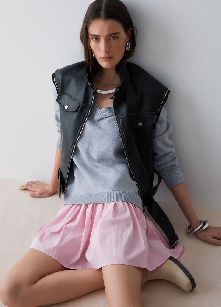 Abito in maglia con inserto in popeline grigio Liu Jo - medium