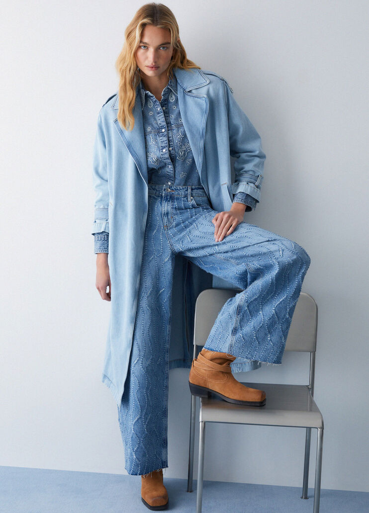 Jeans flare con dettagli laserati denim medio Liu Jo - medium