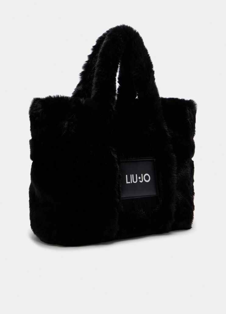 Medium teddy tote bag black Liu Jo - large image number 2 Medium teddy tote bag black Liu Jo - large image number 2