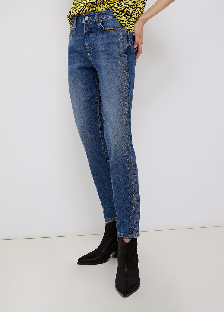 Jeans slim fit a vita alta denim blu/zebra Liu Jo - large image number 2 Jeans slim fit a vita alta denim blu/zebra Liu Jo - large image number 2