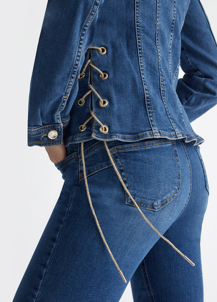 Denim jacket with strings colour blue denim Liu Jo