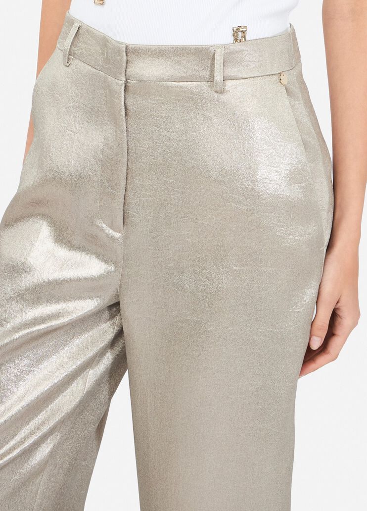 Laminated crepe trousers gold Liu Jo - large image number 2
