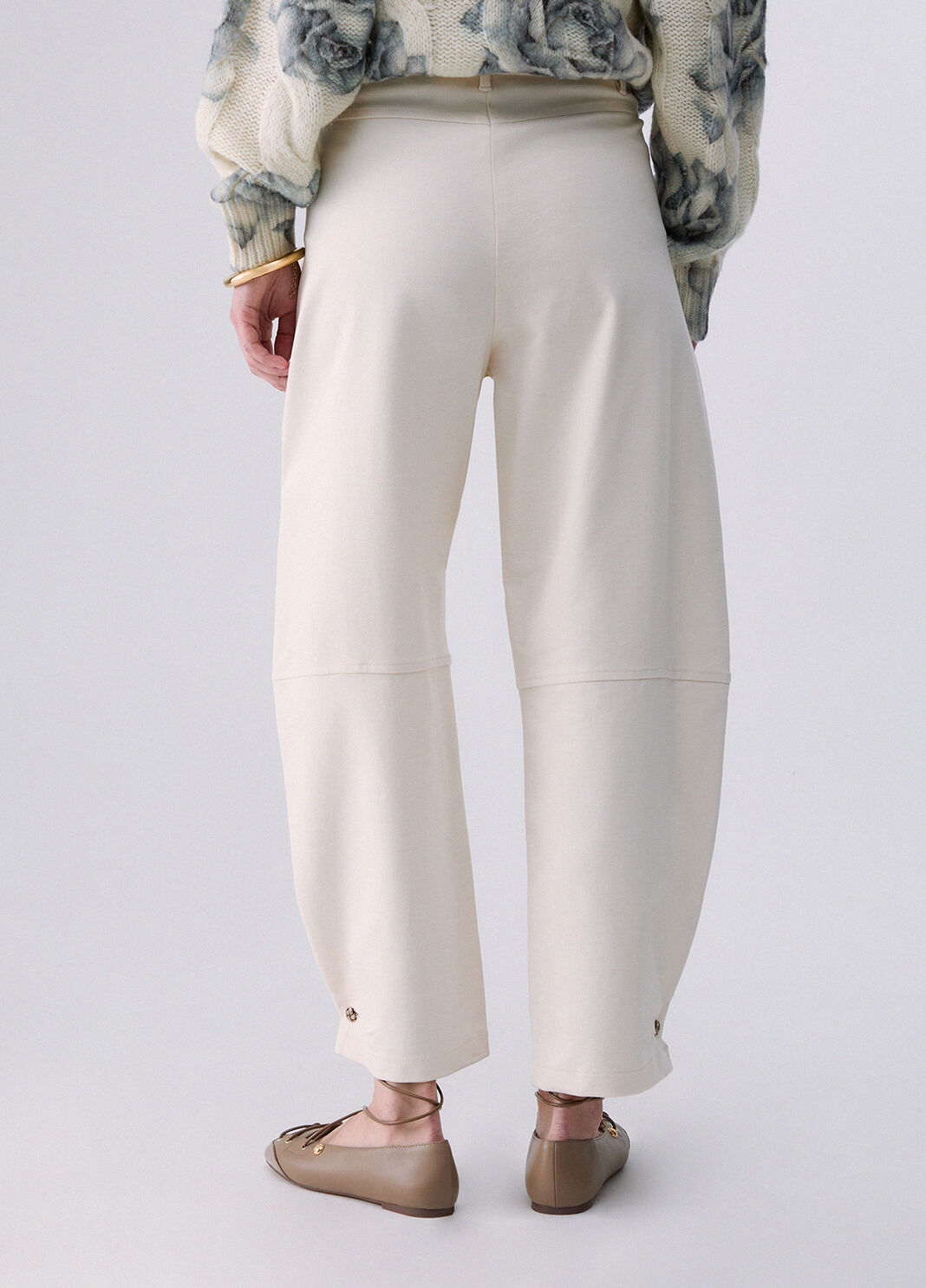 Balloon pants in punto milano white Liu Jo - large image number 1