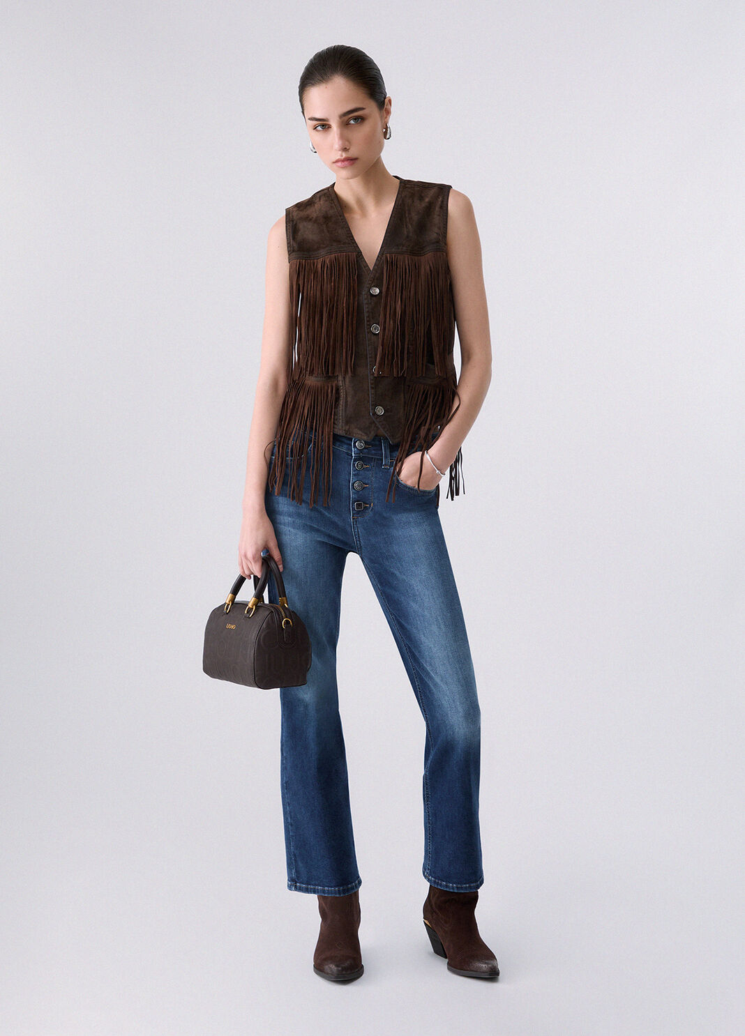 Bootcut jeans with jewel buttons dark blue denim Liu Jo - large image number 5