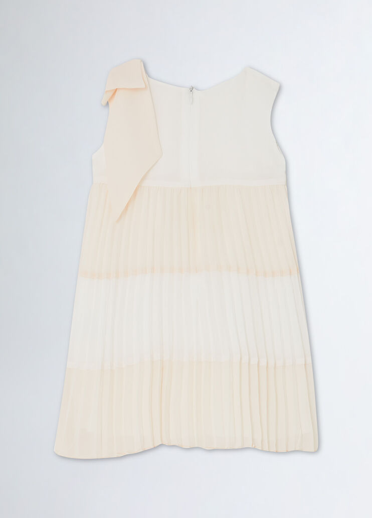 Pleated dress with bow white/pink Liu Jo - medium Pleated dress with bow white/pink Liu Jo - medium