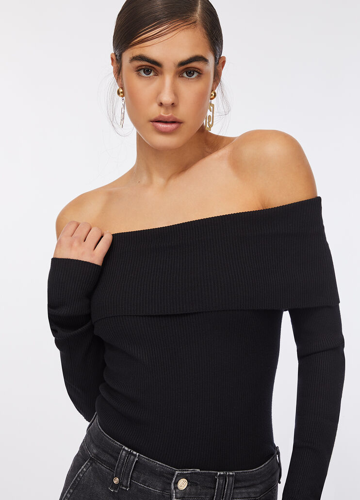 Off-the-shoulder jumper black Liu Jo - large image number 4