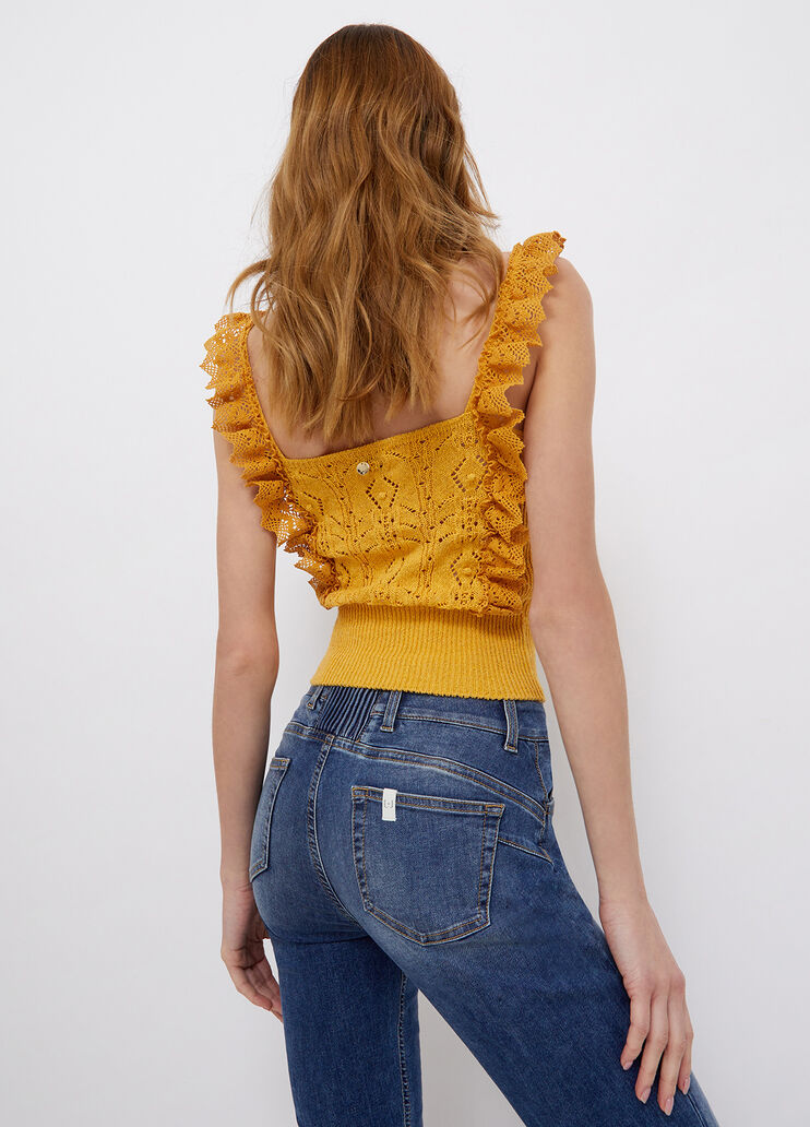 Stricktop mit Volant gelb Liu Jo - large image number 1