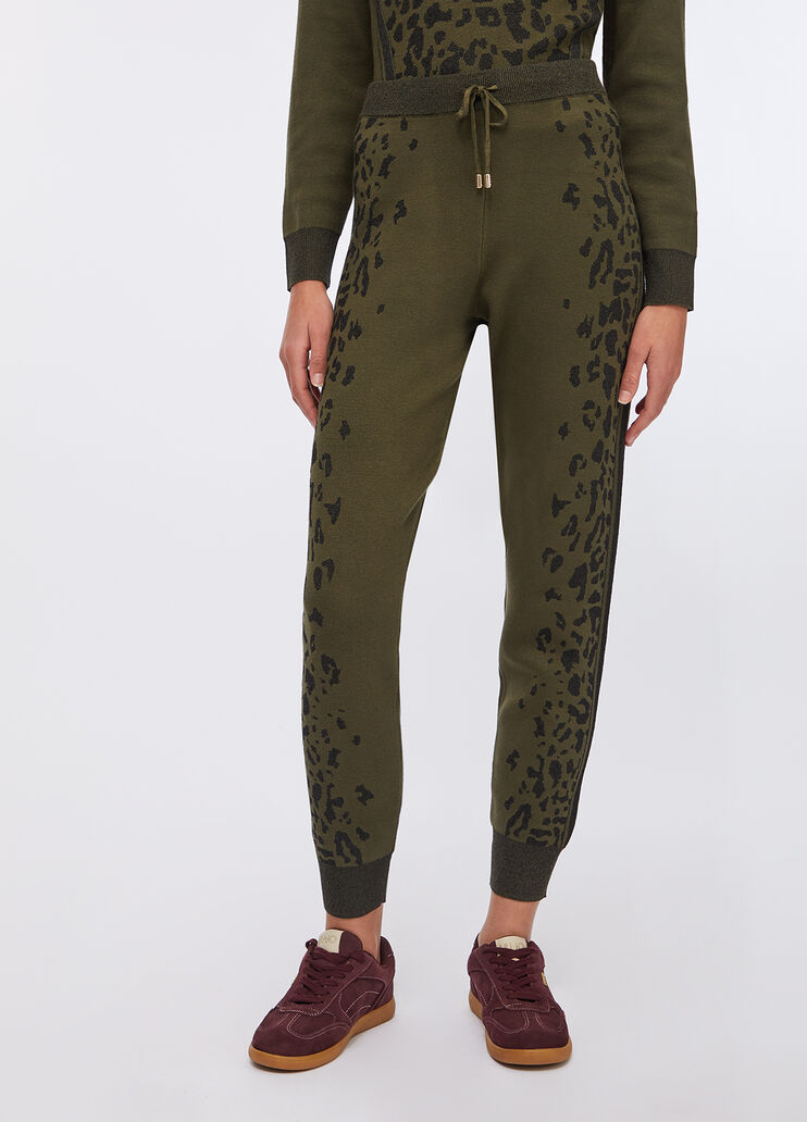 Animal-print trousers olive green Liu Jo - large image number 0