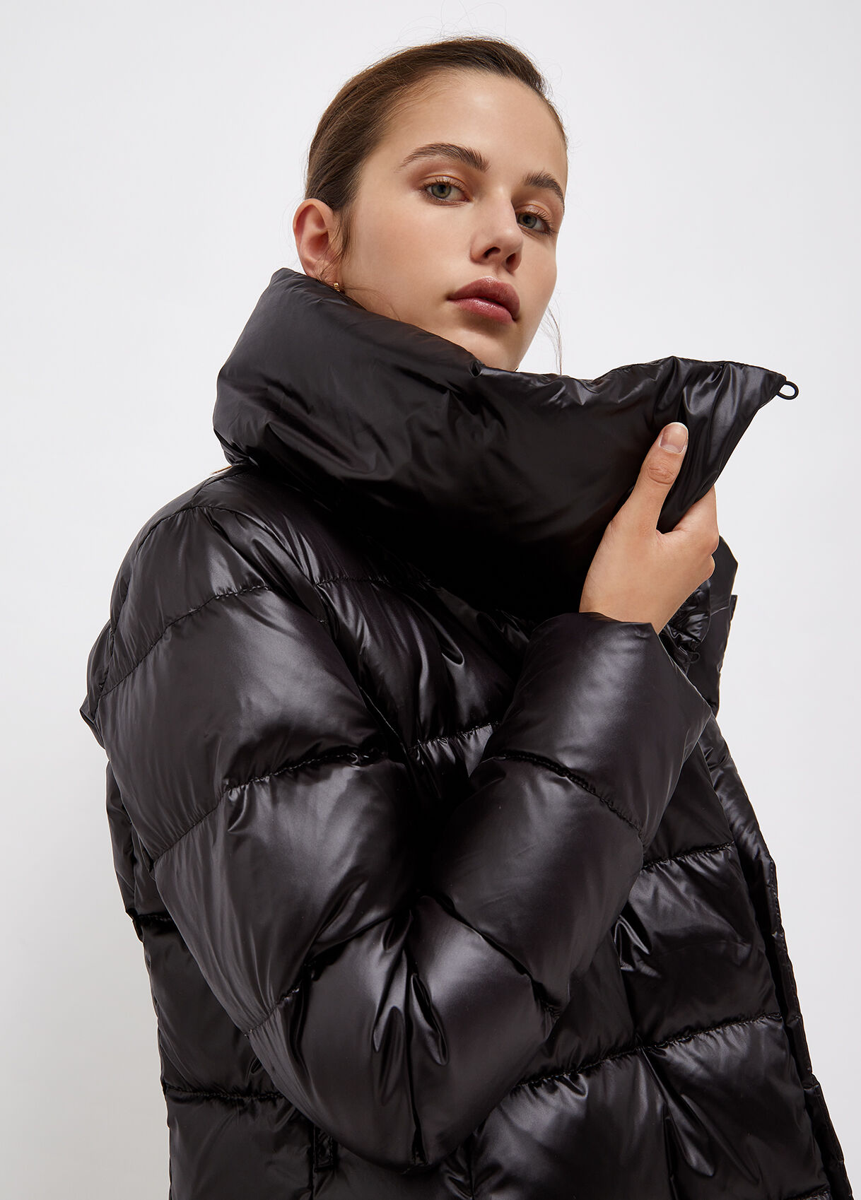 down jacket with belt