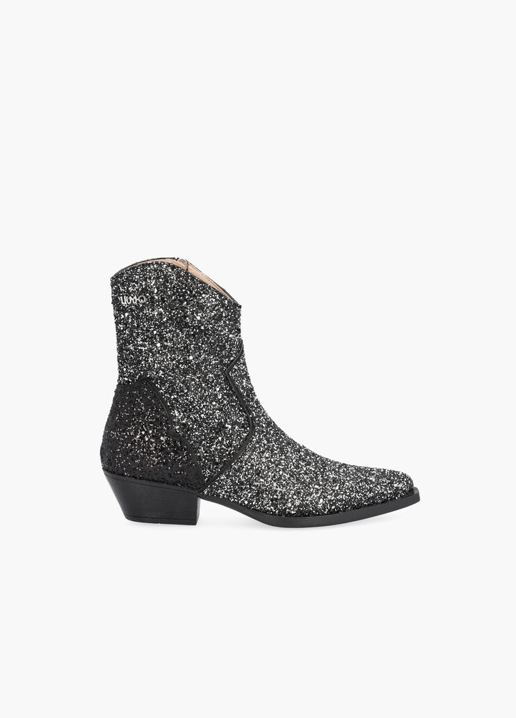 Western-Stiefelette mit Glitzer Schwarz/Anthrazit Liu Jo - large image number 0 Western-Stiefelette mit Glitzer Schwarz/Anthrazit Liu Jo - large image number 0