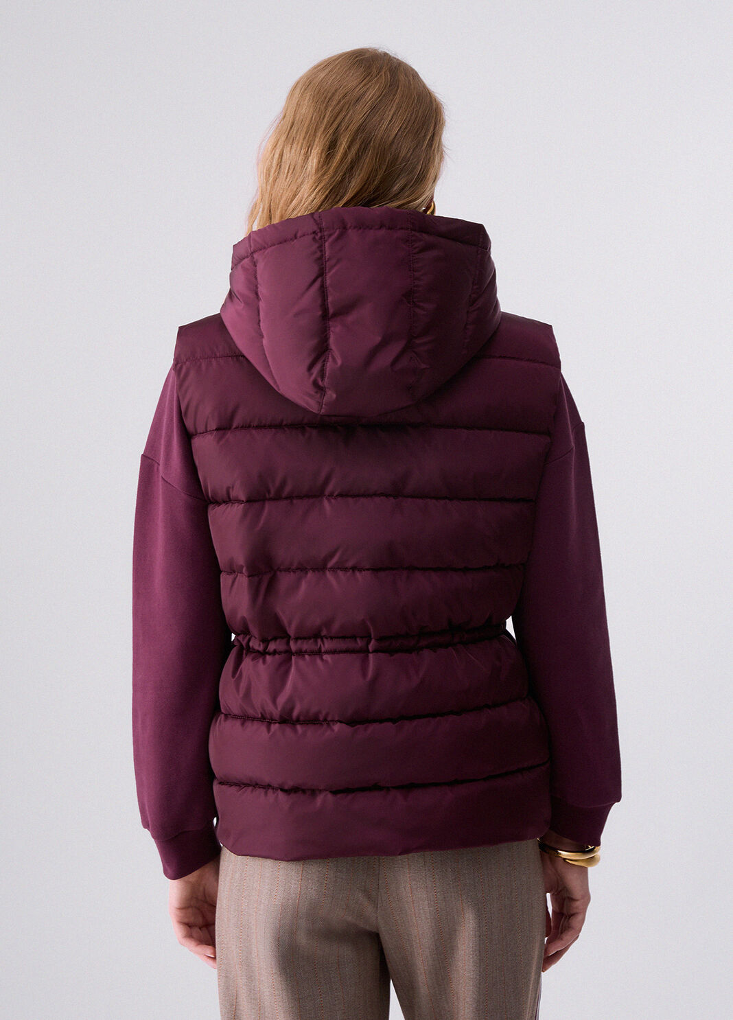 Kurze wattierte Nylonjacke Aubergine Liu Jo - large image number 1
