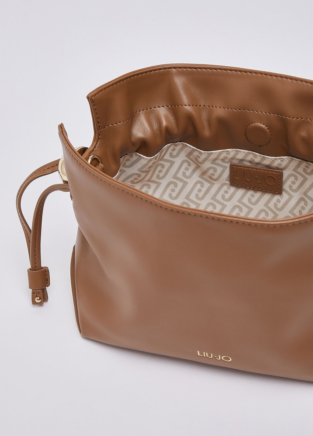 Sac port&eacute; &eacute;paule Riccy format petit caramel Liu Jo - large image number 6