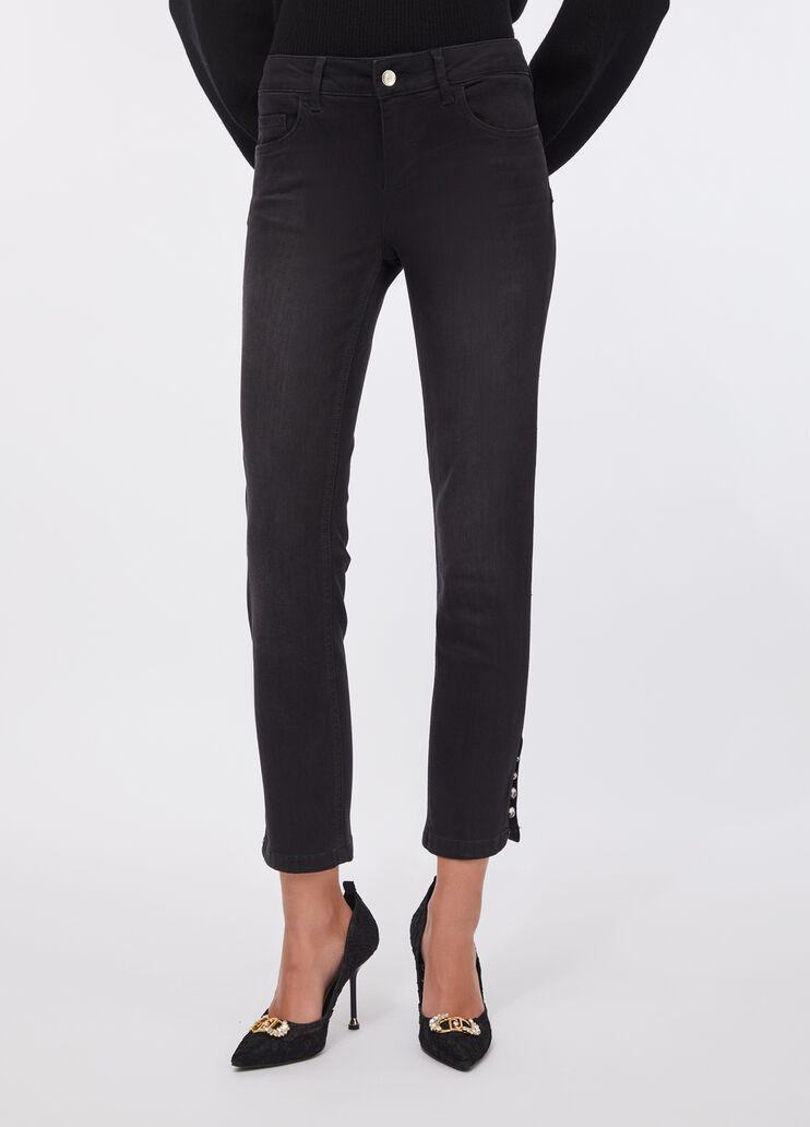 Slim cropped jeans black denim Liu Jo - large image number 0