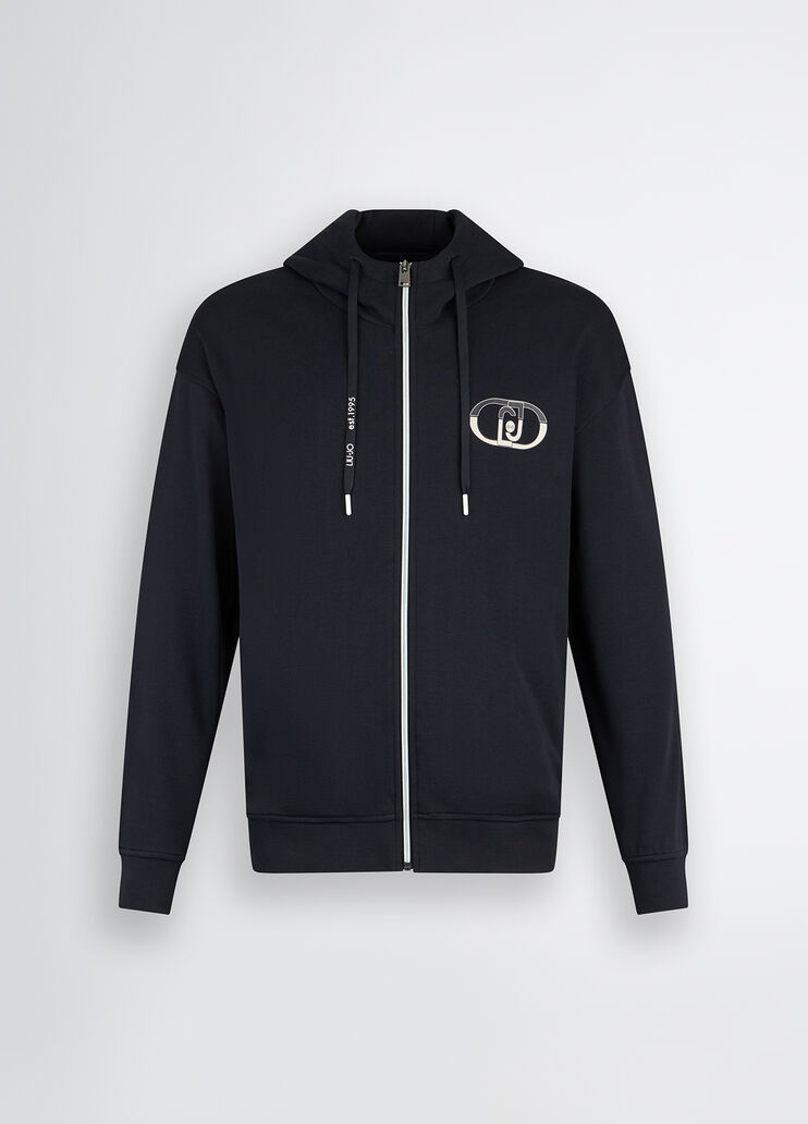 Zip-up hoody dark blue Liu Jo - large image number 6 Zip-up hoody dark blue Liu Jo - large image number 6