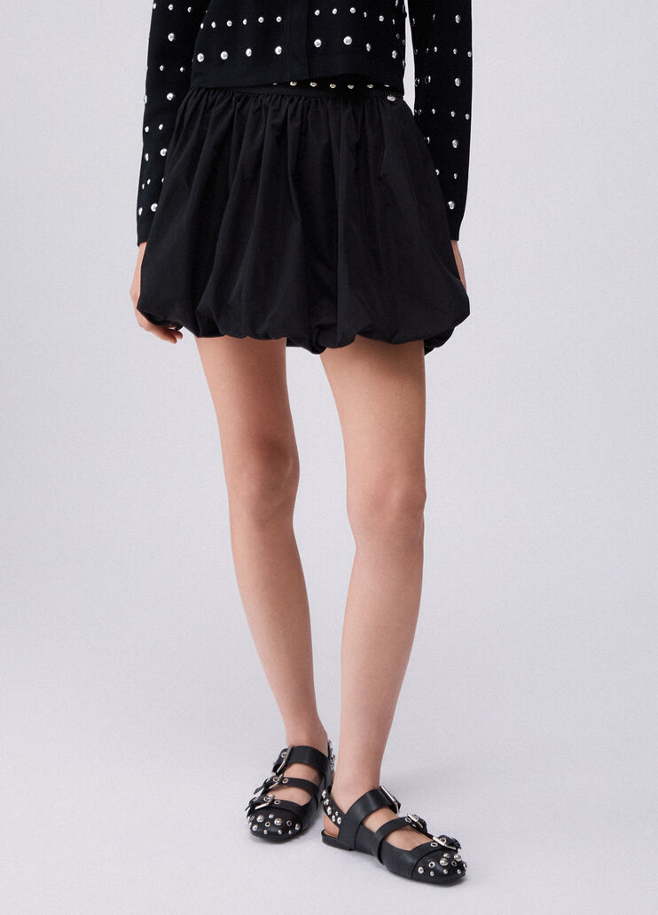 Minijupe bouffante en taffetas noir Liu Jo - large image number 0