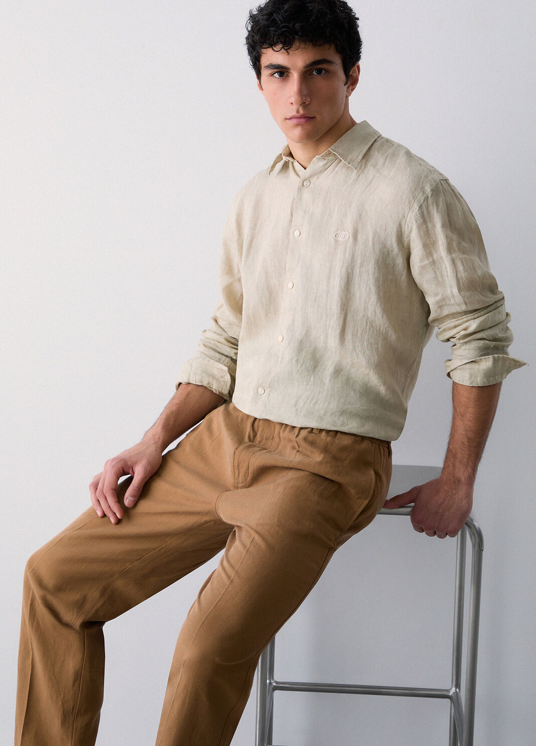 Linen-blend trousers cognac Liu Jo - large image number 3