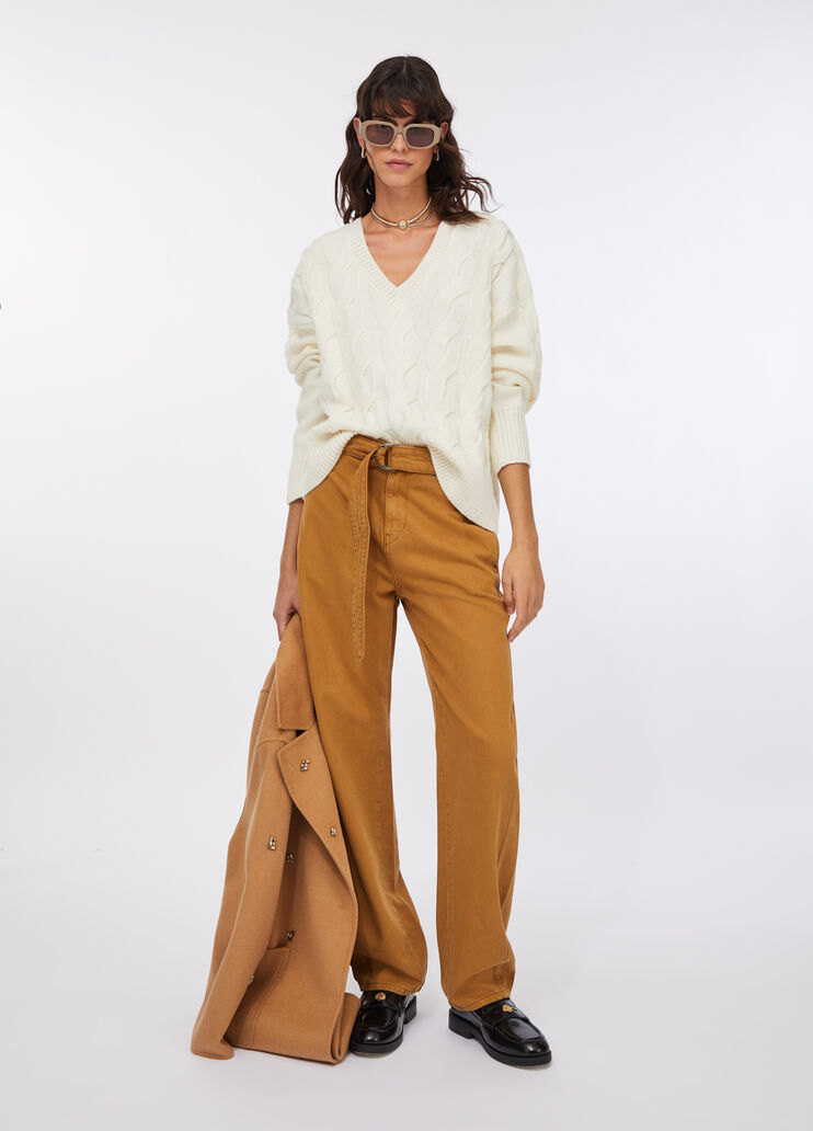 Cable knit wool sweater white Liu Jo - large image number 5