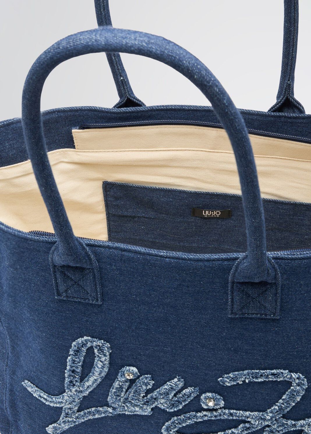Large denim tote bag blue denim Liu Jo - large image number 10