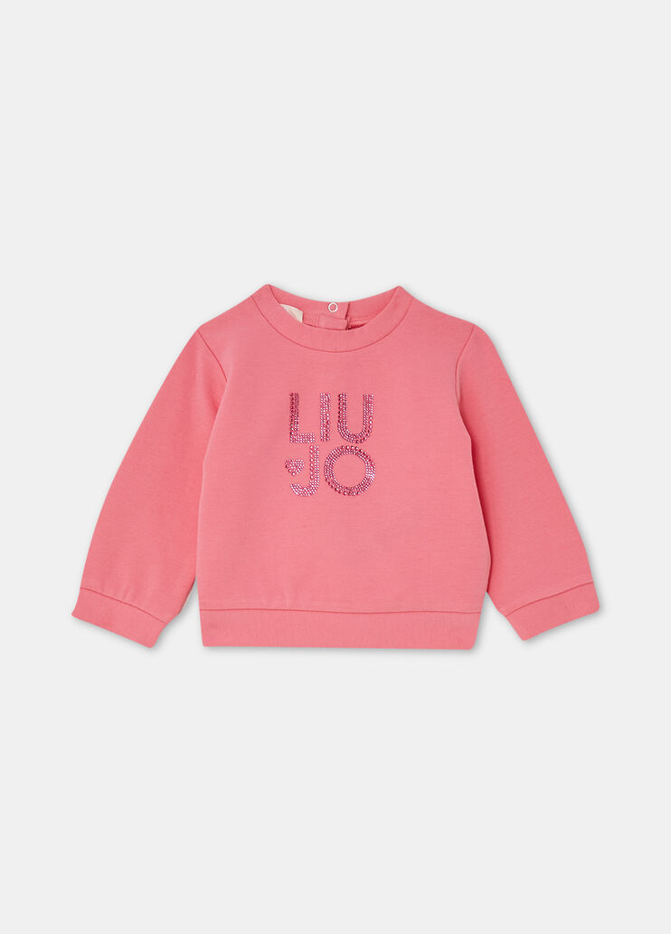 Cotton sweatshirt with logo camellia Liu Jo - medium Cotton sweatshirt with logo camellia Liu Jo - medium