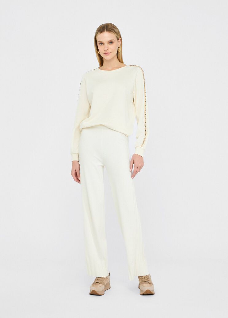 Liu Jo Better sweatshirt with gemstones milk white Liu Jo - medium Liu Jo Better sweatshirt with gemstones milk white Liu Jo - medium