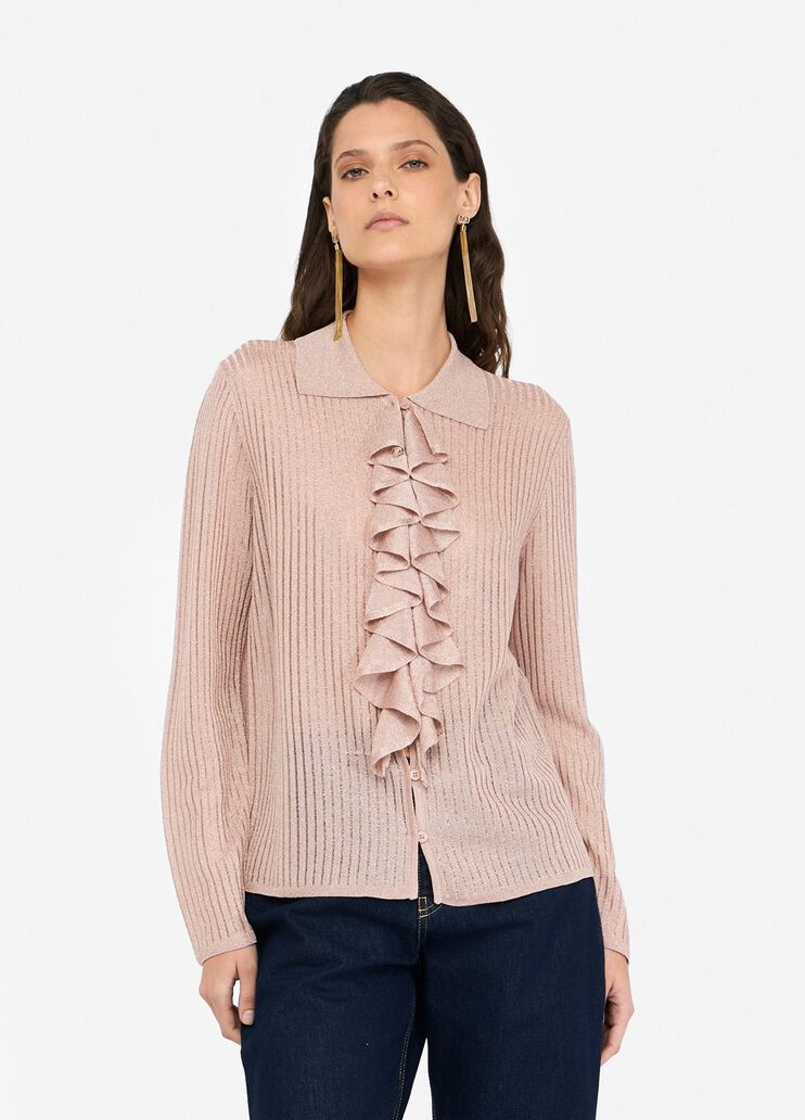 Lurex® knit shirt light pink Liu Jo - large image number 0 Lurex® knit shirt light pink Liu Jo - large image number 0