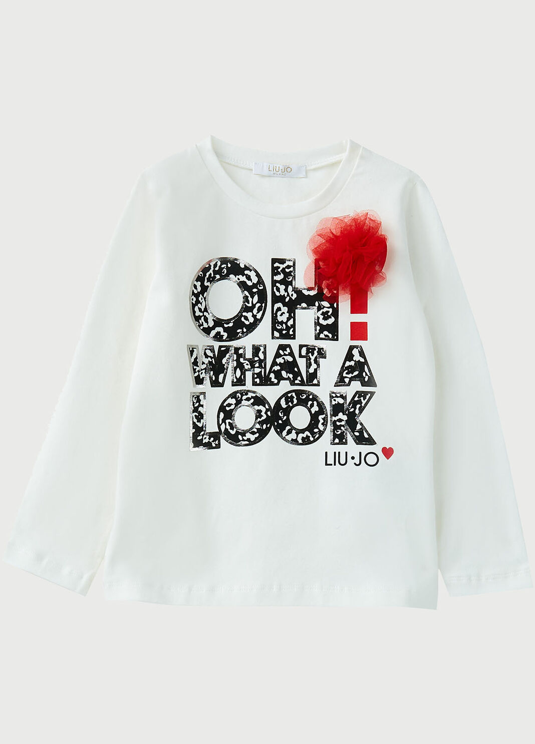 Футболка с помпоном из тюля Белый/амарантовый красный Liu Jo - large image number 0