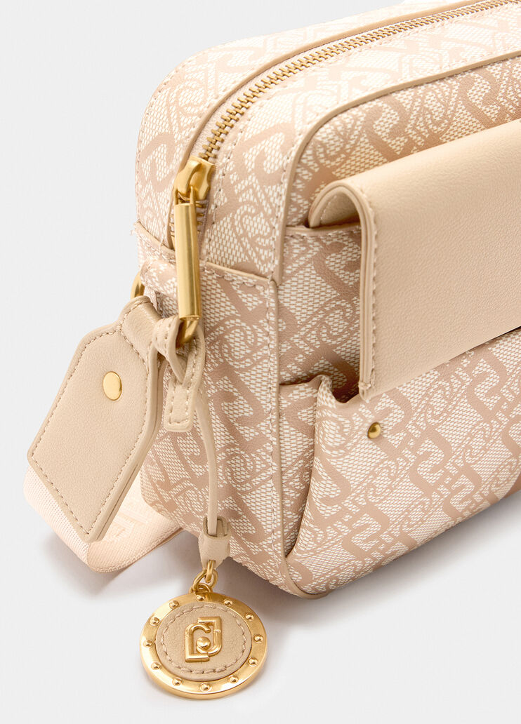 Medium crossbody bag with charm beige Liu Jo - large image number 4 Medium crossbody bag with charm beige Liu Jo - large image number 4