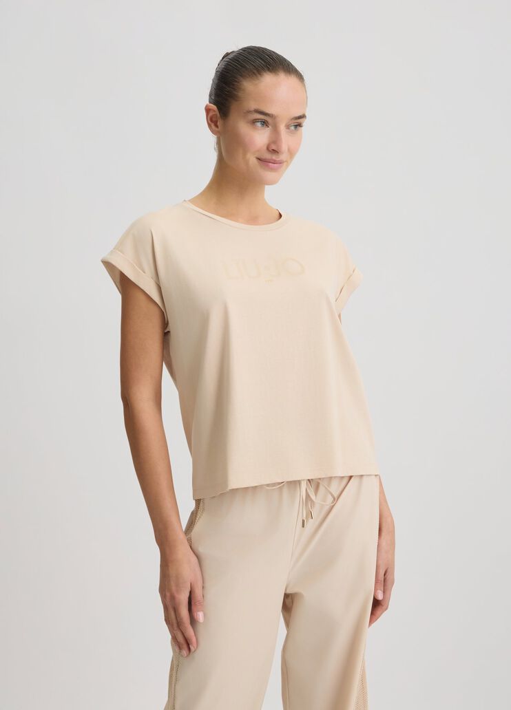 Cotton T-shirt with logo animal print Liu Jo - medium Cotton T-shirt with logo animal print Liu Jo - medium